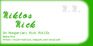 miklos mick business card